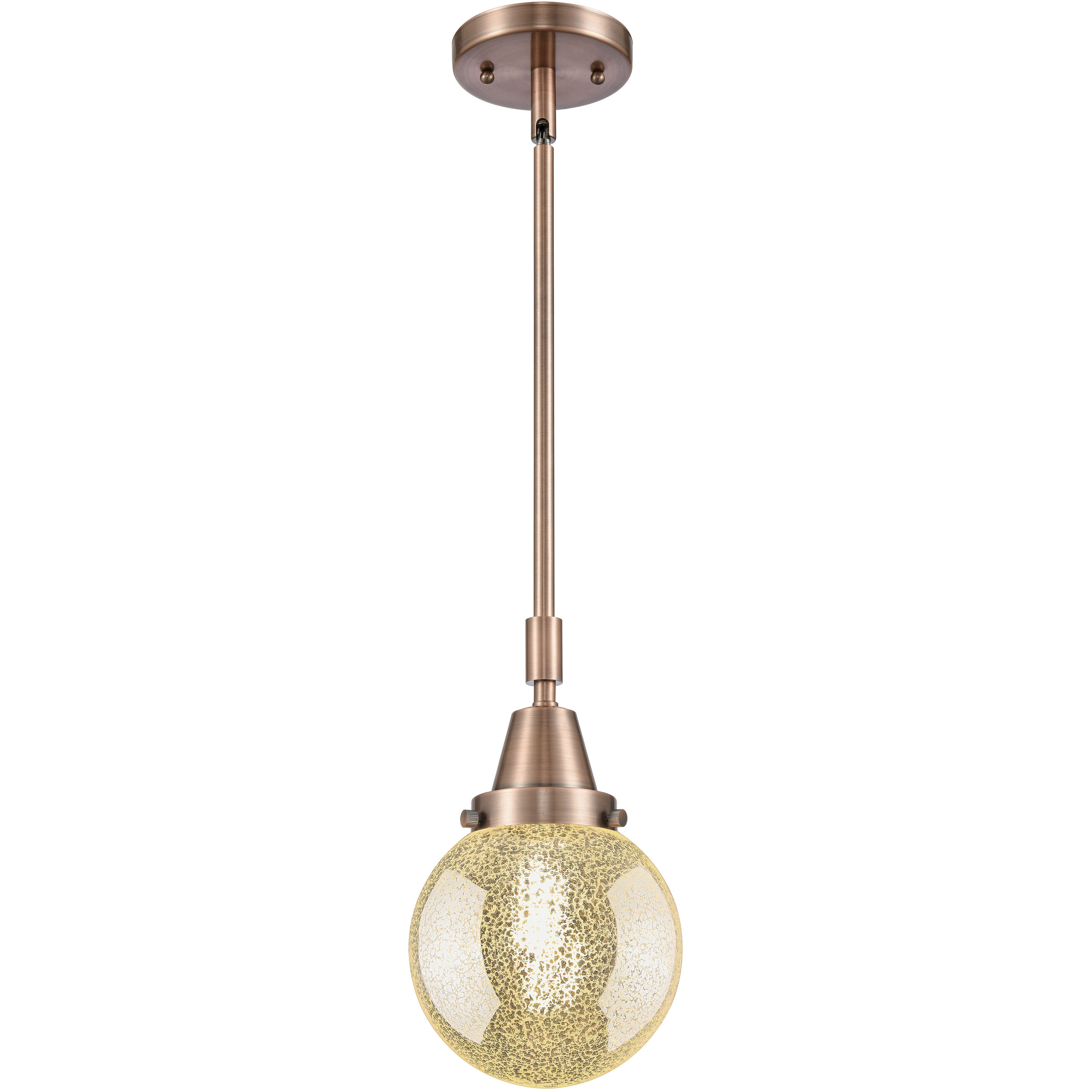 Beacon 1 Light 6 inch Antique Copper Mini Pendant Ceiling Light in Mercury Glass