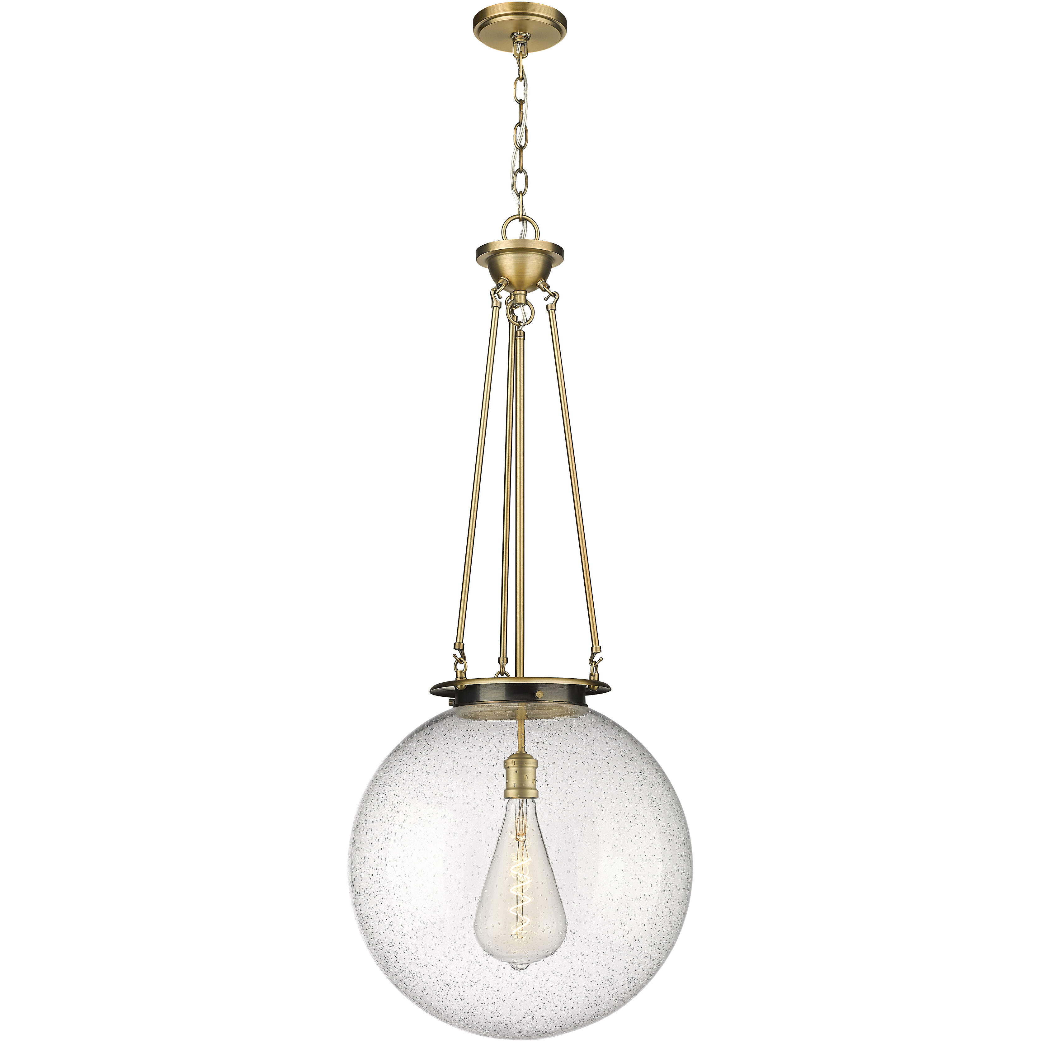 Beacon 1 Light 17.75 inch Brushed Brass Pendant Ceiling Light