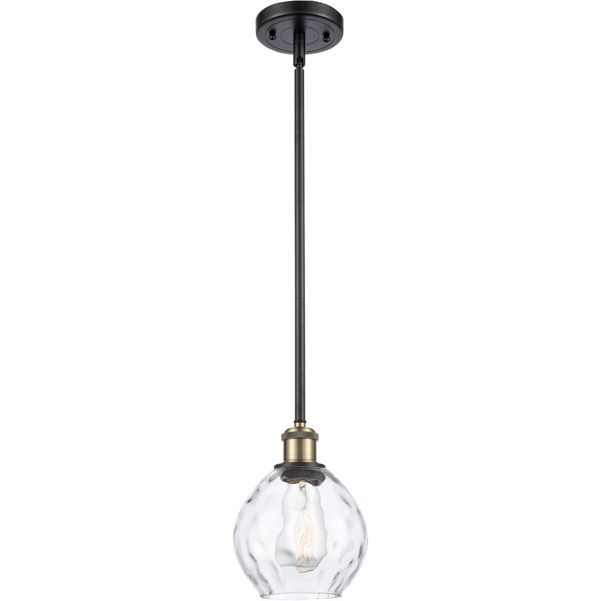 Ballston Small Waverly LED 6 inch Black Antique Brass Pendant Ceiling Light, Ballston