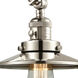 Railroad 30 inch 3.50 watt Polished Nickel Swing Arm Wall Light, Franklin Restoration