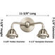 Nouveau 2 Small Oxford LED 15.5 inch Antique Copper Bath Vanity Light Wall Light in Clear Glass