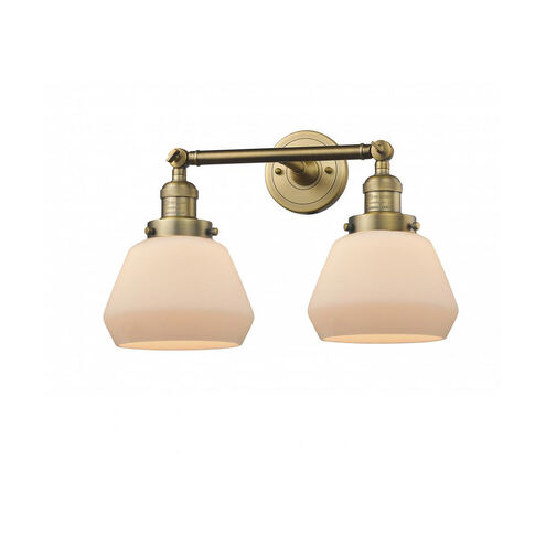 Franklin Restoration Fulton LED 17 inch Brushed Brass Bath Vanity Light Wall Light in Matte White Glass, Franklin Restoration
