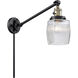 Colton 30 inch 3.50 watt Black Antique Brass Swing Arm Wall Light, Franklin Restoration