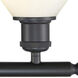 Ballston Ballston Dome 2 Light 18 inch Matte Black Bath Vanity Light Wall Light in Matte White Glass