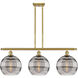 Ballston Rochester 3 Light 36.5 inch Satin Gold Stem Hung Island Light Ceiling Light