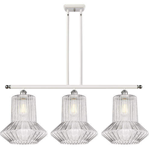 Ballston Springwater 3 Light 36 inch White and Polished Chrome Island Light Ceiling Light, Ballston