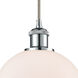 Ballston Athens 1 Light 8 inch Polished Chrome Mini Pendant Ceiling Light in Matte White Glass, Ballston