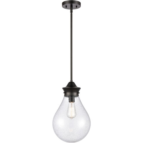 Genesis 1 Light 9.88 inch Matte Black Mini Pendant Ceiling Light