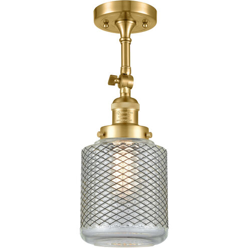 Franklin Restoration Stanton LED 6 inch Satin Gold Semi-Flush Mount Ceiling Light, Franklin Restoration