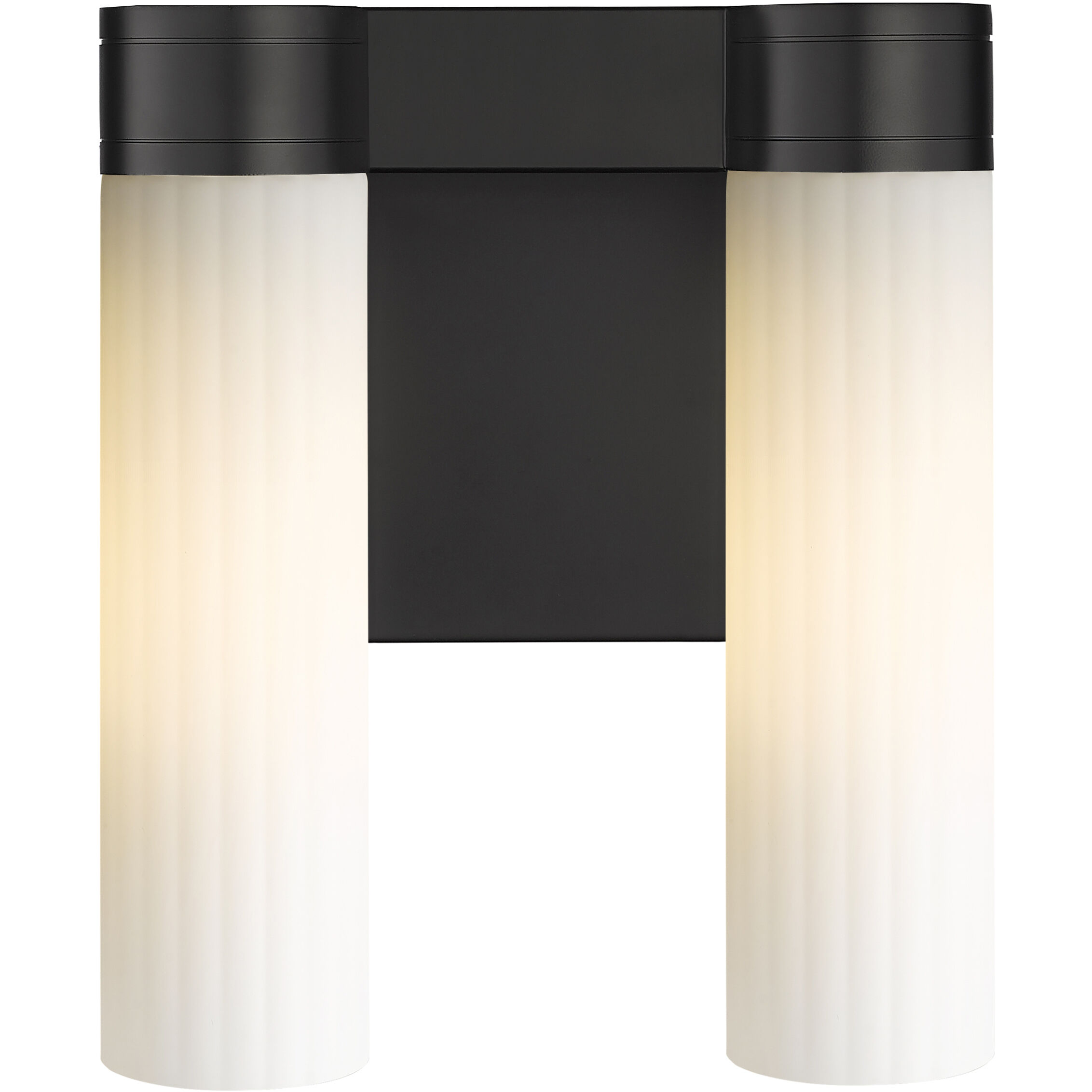 Empire 2 Light 10.5 inch Matte Black Sconce Wall Light in Matte White Glass