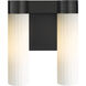 Empire 2 Light 10.5 inch Matte Black Sconce Wall Light in Matte White Glass