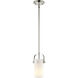 Pilaster II Cylinder 1 Light 5 inch Polished Nickel Pendant Ceiling Light in Matte White Glass