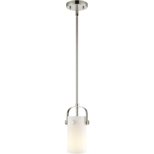 Pilaster II Cylinder 1 Light 5 inch Polished Nickel Pendant Ceiling Light in Matte White Glass