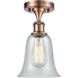 Ballston Hanover 1 Light 6 inch Antique Copper Semi-Flush Mount Ceiling Light in Fishnet Glass, Ballston