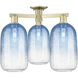 Brookhaven Cloche 3 Light 24.5 inch Antique Brass Semi-Flush Mount Ceiling Light in Sapphire Blue Glass