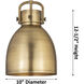 Newton Bell 3 Light 42 inch Polished Nickel Island Light Ceiling Light
