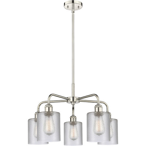 Cobbleskill 5 Light 23 inch Polished Nickel and Clear Chandelier Ceiling Light