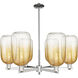 Brookhaven Cloche 6 Light 23.88 inch Polished Nickel Chandelier Ceiling Light in Amber Glass
