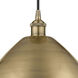 Edison Dome LED 16 inch Antique Brass Mini Pendant Ceiling Light