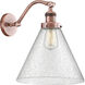 Franklin Restoration X-Large Cone LED 12 inch Antique Copper Sconce Wall Light in Seedy Glass, Franklin Restoration