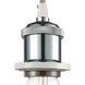 Ballston Bare Bulb 1 Light 4.5 inch White and Polished Chrome Mini Pendant Ceiling Light in Silver, Ballston