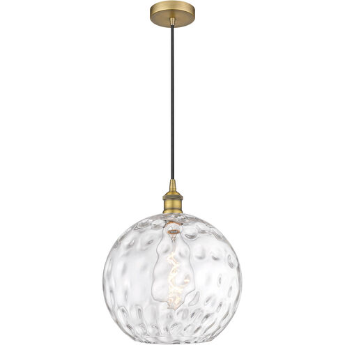 Edison Athens Water Glass 1 Light 12 inch Brushed Brass Mini Pendant Ceiling Light