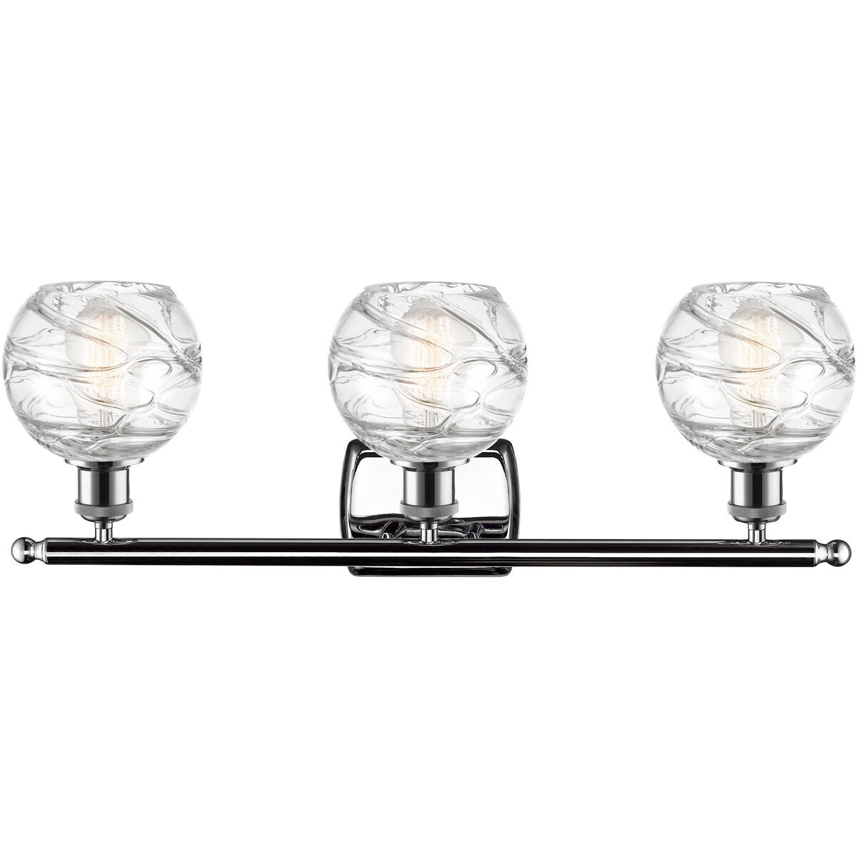 Ballston Small Deco Swirl 3 Light 26 inch Polished Chrome Bath Vanity Light Wall Light, Ballston