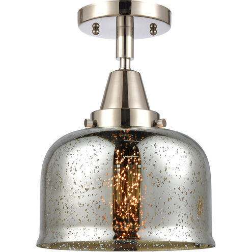 Franklin Restoration Large Bell 1 Light 8 inch Polished Nickel Flush Mount Ceiling Light in Silver Plated Mercury Glass