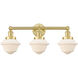 Oxford 3 Light 24.5 inch Satin Gold Bath Vanity Light Wall Light in Matte White
