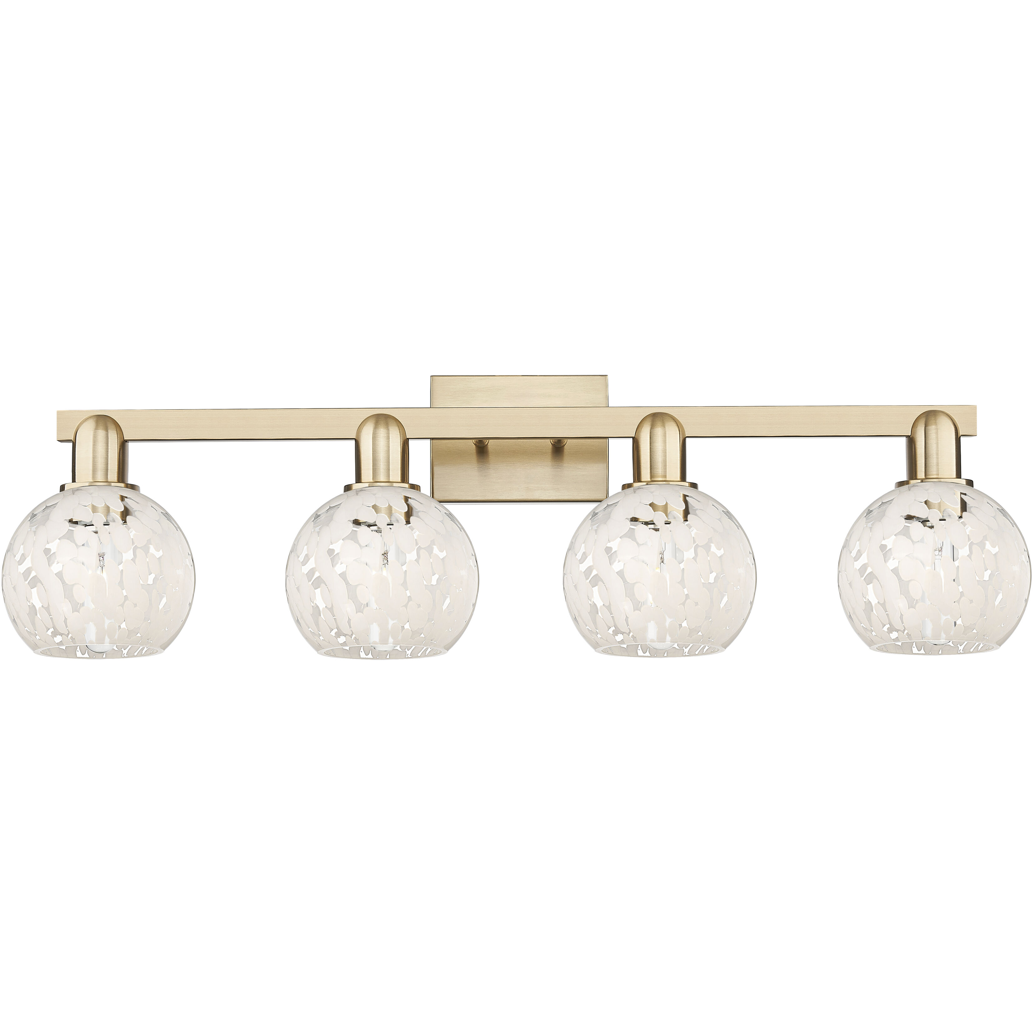 Arcadia White Mouchette 4 Light 33 inch Champagne Bronze Bath Vanity Light Wall Light