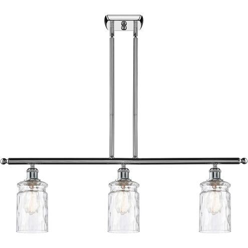 Ballston Candor 3 Light 36 inch Polished Chrome Island Light Ceiling Light in Clear Waterglass, Ballston