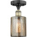 Cobbleskill 1 Light 5 inch Black Antique Brass Semi-Flush Mount Ceiling Light
