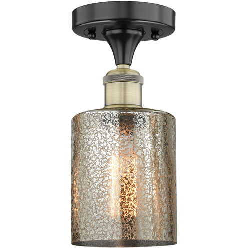 Cobbleskill 1 Light 5 inch Black Antique Brass Semi-Flush Mount Ceiling Light