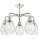 Cindyrella 5 Light 24 inch Polished Nickel and Seedy Chandelier Ceiling Light