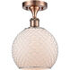 Ballston Farmhouse Chicken Wire 1 Light 8 inch Antique Copper Semi-Flush Mount Ceiling Light, Ballston