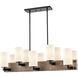 Diego LED 37.38 inch Matte Black Island Light Ceiling Light in White Glass