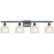 Ballston Dayton 4 Light 36 inch Matte Black Bath Vanity Light Wall Light in White Glass, Ballston