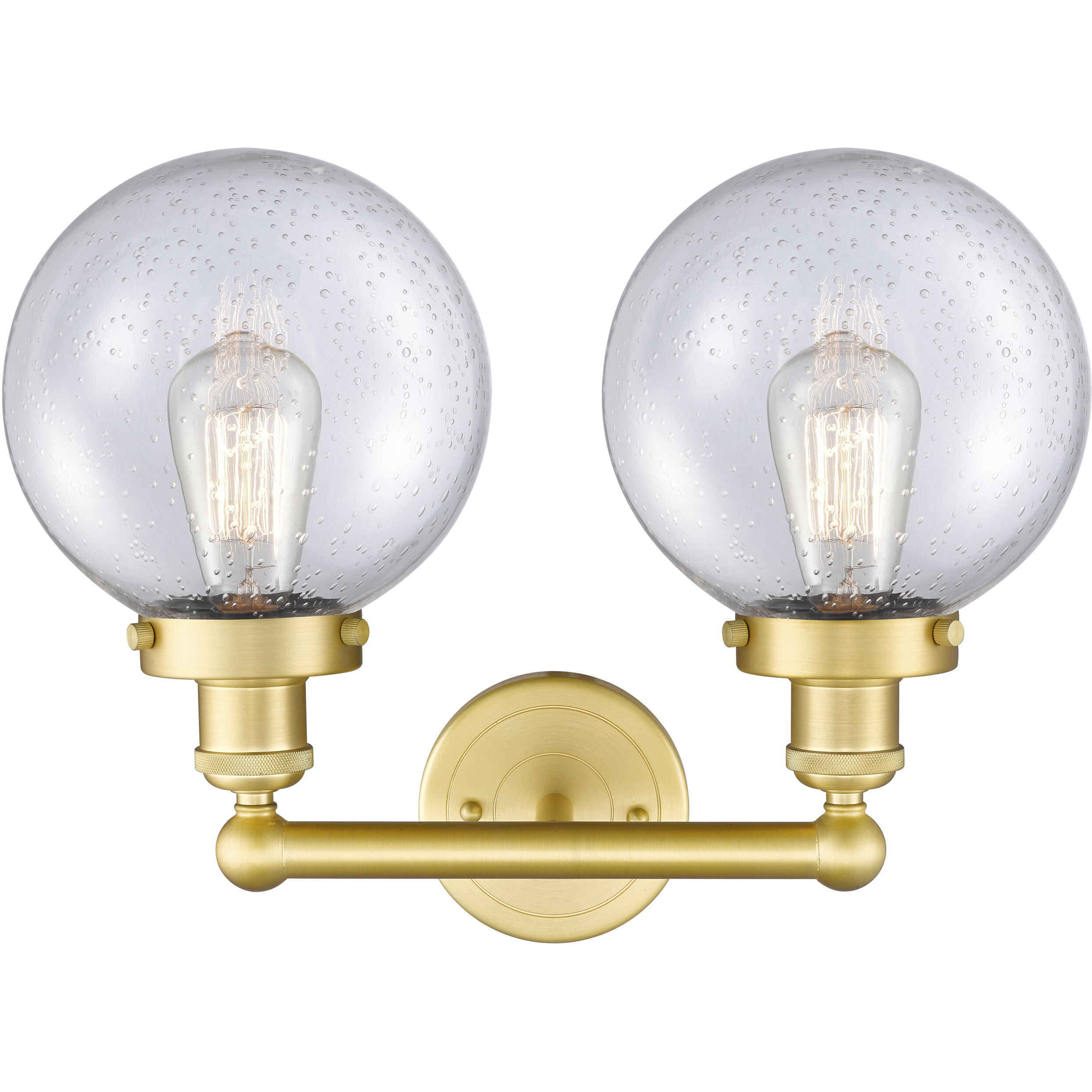 Beacon 2 Light 15.5 inch Satin Gold Bath Vanity Light Wall Light in Seedy