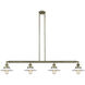Franklin Restoration Halophane LED 53.13 inch Antique Brass Island Light Ceiling Light in Matte White Halophane Glass, Franklin Restoration