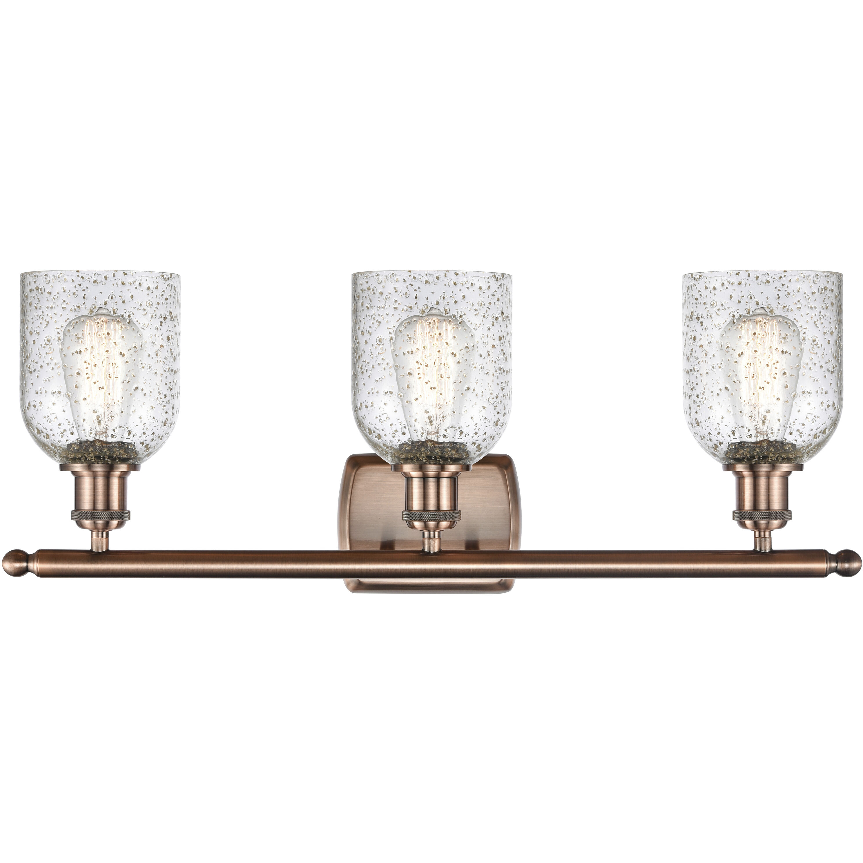 Ballston Caledonia 3 Light 26 inch Antique Copper Bath Vanity Light Wall Light in Mica Glass, Ballston