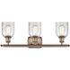 Ballston Caledonia 3 Light 26 inch Antique Copper Bath Vanity Light Wall Light in Mica Glass, Ballston