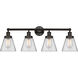 Cone 4 Light 33.5 inch Oil Rubbed Bronze Bath Vanity Light Wall Light