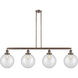 Franklin Restoration X-Large Beacon LED 54 inch Antique Copper Island Light Ceiling Light in Clear Glass, Franklin Restoration