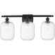 Ballston Preston 3 Light 26.75 inch Matte Black Bath Vanity Light Wall Light in Clear
