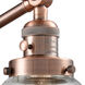 Beacon 21 inch 100 watt Antique Copper Swing Arm Wall Light in Clear Glass, Franklin Restoration