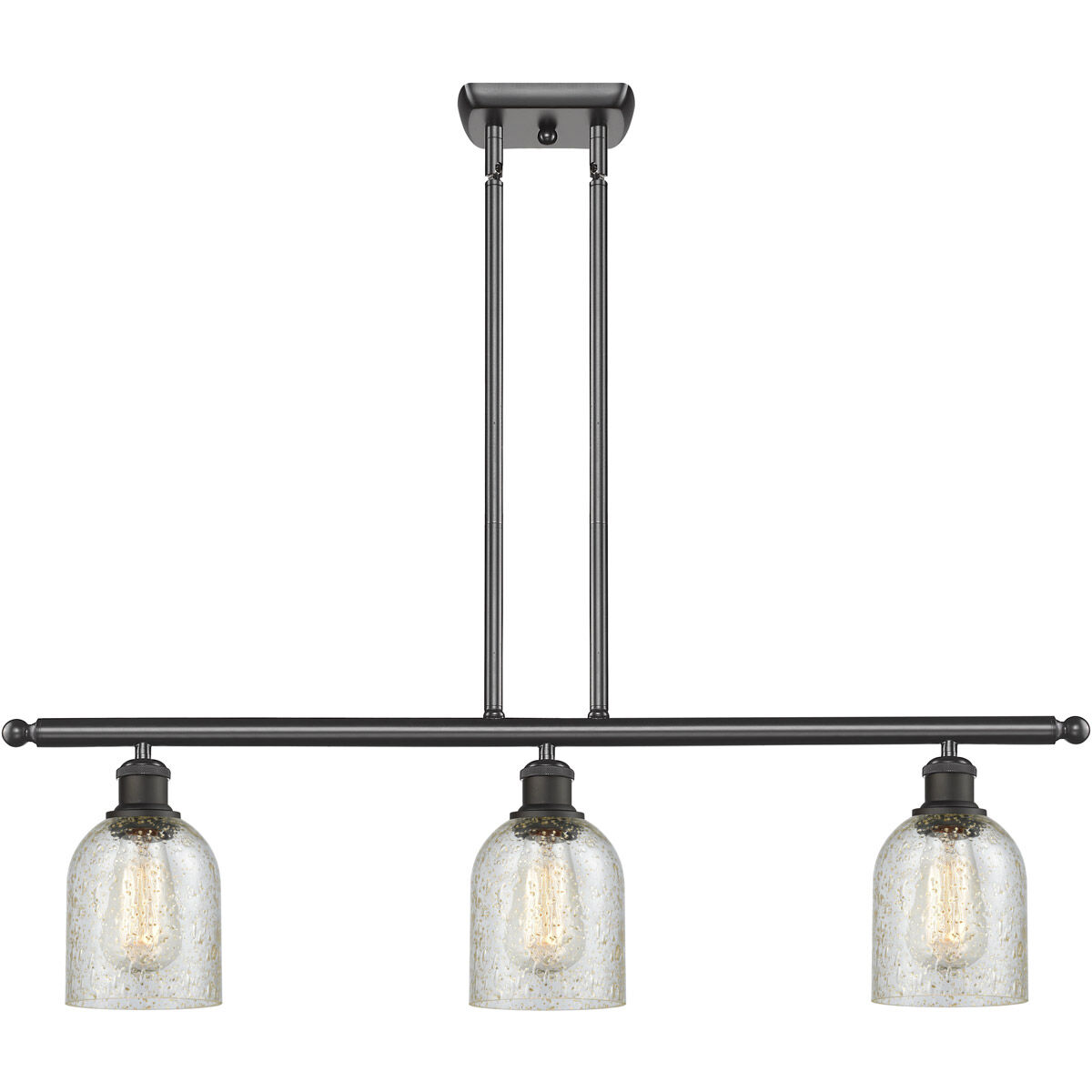Ballston Caledonia 3 Light 36 inch Oil Rubbed Bronze Island Light Ceiling Light in Mica Glass, Ballston