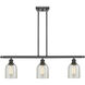Ballston Caledonia 3 Light 36 inch Oil Rubbed Bronze Island Light Ceiling Light in Mica Glass, Ballston