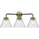 Nouveau Large Cone LED 26 inch Oil Rubbed Bronze Bath Vanity Light Wall Light in Seedy Glass, Nouveau
