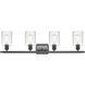 Ballston Hadley 4 Light 36 inch Matte Black Bath Vanity Light Wall Light in Clear Glass, Ballston