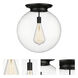 Beacon 1 Light 17.75 inch Matte Black Flush Mount Ceiling Light
